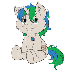 Size: 2480x2480 | Tagged: safe, alternate version, artist:micaza_, imported from derpibooru, oc, oc:star logic, pony, unicorn, cute, doctor, plushie, simple background, solo, transparent background