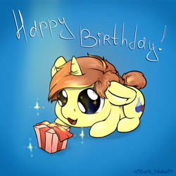 Size: 4000x4000 | Tagged: safe, artist:darknidus, imported from derpibooru, oc, oc:sugar pie, pony, unicorn, birthday gift, birthday gift art, cute, gift art, smol, solo