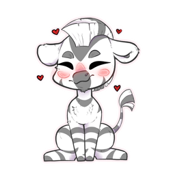 Size: 2048x2048 | Tagged: safe, artist:jaylie, imported from derpibooru, oc, oc only, oc:xephos, zebra, blushing, facial hair, happy, heart, male, simple background, sitting, stallion, transparent background