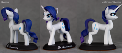 Size: 3581x1556 | Tagged: safe, artist:h1ppezz, imported from derpibooru, rarity, pony, figurine, irl, photo, solo