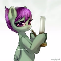 Size: 3655x3655 | Tagged: safe, artist:02vxmp, artist:minchyseok, imported from derpibooru, oc, oc only, pegasus, pony, bong, commission, drug use, drugs, female, pegasus oc, solo