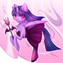 Size: 3000x3000 | Tagged: safe, artist:02vxmp, artist:minchyseok, imported from derpibooru, twilight sparkle, alicorn, pony, clothes, costume, devil, dress, female, slit pupils, solo, twilight sparkle (alicorn)