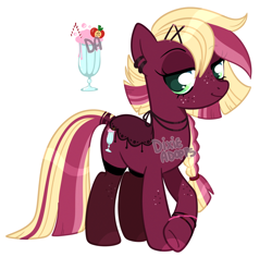 Size: 2000x1884 | Tagged: safe, artist:dixieadopts, imported from derpibooru, oc, oc only, oc:apple berrie, earth pony, earth pony oc, female, magical lesbian spawn, mare, offspring, parent:applejack, parent:tempest shadow, parents:tempestjack, simple background, solo, transparent background