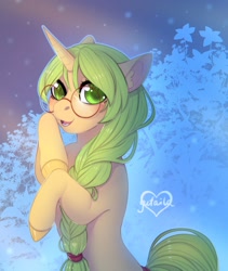 Size: 2111x2500 | Tagged: safe, artist:yutailaarts, imported from derpibooru, oc, oc only, pony, unicorn, female, glasses, horn, solo, unicorn oc