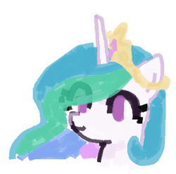 Size: 430x424 | Tagged: safe, artist:omelettepony, princess celestia, alicorn, pony, bust, female, mare, ms paint, portrait, simple background, solo, white background