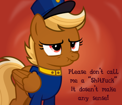 Size: 1400x1200 | Tagged: safe, artist:melisareb, derpibooru exclusive, idw, imported from derpibooru, pegasus, pony, .svg available, female, forced meme, hat, idw showified, mare, scrunchy face, shitfuck meme, solo, svg, swift reply, vector, vulgar