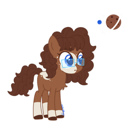 Size: 1280x1263 | Tagged: safe, artist:s1r3ns0ngs, imported from derpibooru, oc, oc only, oc:cookie sandwich, earth pony, pony, base used, coat markings, female, filly, foal, glasses, offspring, parent:cheese sandwich, parent:pinkie pie, parents:cheesepie, simple background, socks (coat markings), solo, transparent background