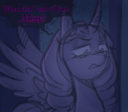 Size: 807x704 | Tagged: safe, anonymous artist, imported from derpibooru, opaline arcana, alicorn, pony, series:misty pov, female, g5, implied misty brightdawn, limited palette, mare, ringlets, solo, unamused