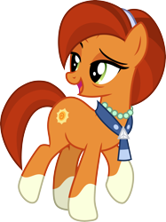 Size: 3000x4019 | Tagged: safe, artist:cloudy glow, imported from derpibooru, stellar flare, earth pony, pony, the parent map, .ai available, coat markings, female, headband, jewelry, mare, necklace, open mouth, raised hoof, simple background, socks (coat markings), solo, transparent background, vector