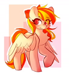Size: 1404x1532 | Tagged: safe, artist:strawberryc208, imported from derpibooru, oc, oc only, pegasus, pony, bow, eye clipping through hair, eyebrows, eyebrows visible through hair, female, hair bow, mare, pegasus oc, raised hoof, signature, solo, wings