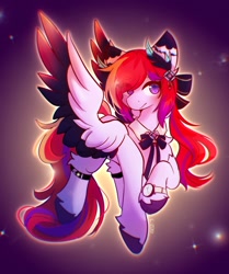 Size: 1712x2048 | Tagged: safe, artist:strawberryc208, imported from derpibooru, oc, oc only, pegasus, pony, colored wings, female, looking at you, mare, pegasus oc, solo, spread wings, watch, wingding eyes, wings