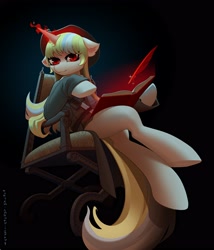 Size: 2826x3308 | Tagged: safe, artist:rrd-artist, imported from derpibooru, oc, oc only, pony, unicorn, commission, female, glowing, glowing horn, horn, quill, slit pupils, solo, unicorn oc