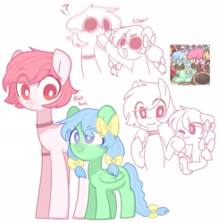 Size: 1997x2048 | Tagged: safe, artist:inkp0ne, imported from derpibooru, oc, oc:fluffy pastel, oc:soft pound, earth pony, pegasus, pony, female, filly, foal, male, pastel, simple background, white background
