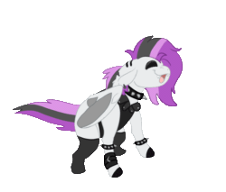 Size: 692x590 | Tagged: safe, artist:euspuche, imported from derpibooru, oc, oc only, oc:moonstone, animated, choker, dance till you die dog, dancing, eyeshadow, gif, makeup, punk, simple background, solo, transparent background