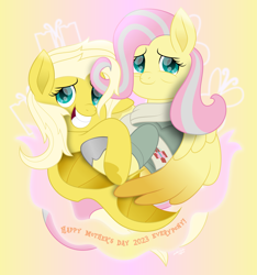 Size: 2989x3197 | Tagged: safe, artist:lincolnbrewsterfan, imported from derpibooru, fluttershy, oc, oc:psychoshy, bat pony, hybrid, pegasus, pony, fallout equestria, fallout equestria: project horizons, .svg available, 2023, about to cry, age progression, alternate universe, badge, bags under eyes, bashful, bat ponified, bat pony oc, bat pony pegasus, bat wings, blonde mane, blonde tail, clothes, colored wings, cross, daughter, duo, duo female, fallout equestria oc, fanfic art, female, fluttershy's cutie mark, gradient background, gradient wings, gray mane, grey hair, grin, happy, high res, holding hooves, holiday, hoof heart, hug, hybrid oc, inkscape, looking at you, mare, messy hair, messy mane, messy tail, ministry of peace, mother, mother and child, mother and daughter, mother's day, movie accurate, offspring, older, older fluttershy, one wing out, parent:fluttershy, pegasus oc, pink mane, pink tail, race swap, reunion, ribbon, scarf, shoes, smiling, smiling at you, svg, tail, teal eyes, this will end in tears, this will end in tears of joy, turquoise eyes, underhoof, uniform, upside-down hoof heart, vector, wholesome, winghug, wings