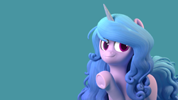 Size: 3840x2160 | Tagged: safe, artist:geekbrony, imported from derpibooru, izzy moonbow, pony, unicorn, 3d, 3d model, blender, g5, sculpted, solo, wallpaper