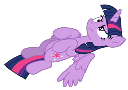 Size: 2128x1500 | Tagged: safe, artist:sketchmcreations, imported from derpibooru, twilight sparkle, alicorn, pony, three's a crowd, female, frown, hooves to the chest, lying down, mare, prone, simple background, spread wings, transparent background, twilight sparkle (alicorn), twilight sparkle is not amused, unamused, vector, wings