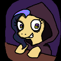 Size: 400x400 | Tagged: artist needed, safe, imported from derpibooru, oc, pony, female, hood, smiling, solo
