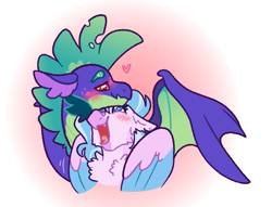 Size: 971x743 | Tagged: safe, artist:queerhorses, imported from derpibooru, silverstream, spike, dragon, female, male, older, older spike, shipping, spikestream, straight, winged spike, wings