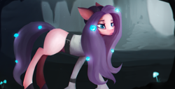 Size: 1515x771 | Tagged: safe, artist:minckies, imported from derpibooru, oc, oc only, earth pony, pony, bust, cave, clothes, earth pony oc, mushroom