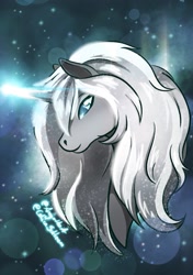 Size: 2039x2894 | Tagged: safe, artist:amynthaa, artist:celicasoldream, imported from derpibooru, oc, oc only, pony, unicorn, bust, glowing, glowing horn, horn, solo, unicorn oc