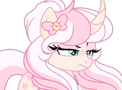 Size: 1453x1080 | Tagged: safe, artist:cstrawberrymilk, imported from derpibooru, oc, oc:opereta, pony, unicorn, curved horn, female, horn, mare, simple background, solo, transparent background