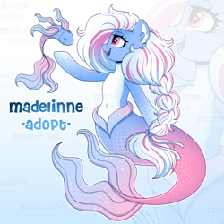 Size: 4000x4000 | Tagged: safe, artist:madelinne, imported from derpibooru, oc, oc only, fish, merpony, adoptable, adoption, blue background, bubble, crepuscular rays, cute, eyes closed, female, fins, fish tail, flowing mane, flowing tail, freckles, happy, looking at each other, looking at someone, mare, mermaid tail, mermay, ocean, open mouth, open smile, pink eyes, smiling, smiling at each other, solo, sunlight, swimming, tail, teeth, underwater, water, zoom layer