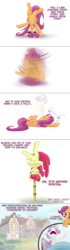 Size: 1200x4308 | Tagged: safe, artist:redheadfly, imported from derpibooru, apple bloom, scootaloo, sweetie belle, pony, crying, cutie mark crusaders, ocular gushers, older, open mouth, tumblr:ask-adultscootaloo, volumetric mouth