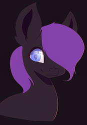 Size: 556x800 | Tagged: safe, artist:minckies, imported from derpibooru, oc, oc only, earth pony, pony, bust, ear fluff, earth pony oc, hair over one eye, smiling, solo