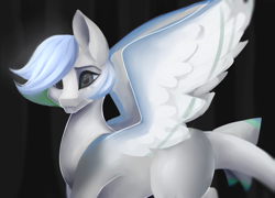 Size: 1500x1080 | Tagged: safe, artist:minckies, imported from derpibooru, oc, oc only, pegasus, pony, pegasus oc, smiling, solo, wings