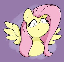 Size: 1393x1352 | Tagged: safe, artist:taurson, imported from derpibooru, fluttershy, pegasus, pony, female, heart, heart eyes, looking at you, mare, purple background, simple background, solo, spread wings, wavy mouth, wingding eyes, wings