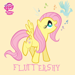 Size: 2400x2400 | Tagged: safe, imported from derpibooru, fluttershy, bird, pegasus, my little pony logo, official