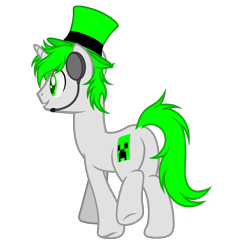Size: 2560x2813 | Tagged: safe, artist:equestria secret guard, imported from derpibooru, oc, oc only, oc:路人马, pony, unicorn, butt, hat, headphones, horn, male, plot, rear view, simple background, smiling, stallion, top hat, transparent background, unicorn oc, walking