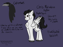 Size: 2160x1620 | Tagged: safe, artist:revenge.cats, imported from derpibooru, pegasus, pony, chest fluff, chris cerulli, cutie mark, motionless in white, ponified, reference sheet, simple background, solo