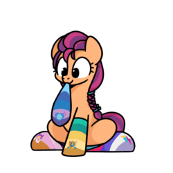 Size: 800x800 | Tagged: safe, artist:sugar morning, imported from derpibooru, sunny starscout, earth pony, pony, animated, clothes, commission, commissioner:raritybro, cute, cutie mark on clothes, emanata, female, g5, gif, mare, mouth hold, simple background, smiling, socks, solo, striped socks, sugar morning's sockies, sunnybetes, transparent background, weapons-grade cute, ych result