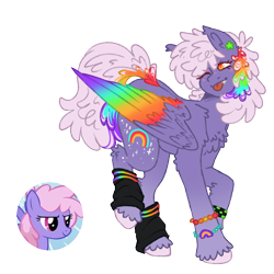 Size: 1000x1000 | Tagged: safe, artist:kazmuun, imported from derpibooru, rainbowshine, pegasus, pony, ;p, bracelet, chest fluff, clothes, colored wings, jewelry, leg warmers, multicolored wings, one eye closed, rainbow wings, simple background, solo, tongue out, transparent background, wings