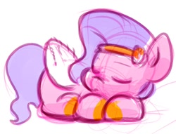 Size: 1172x895 | Tagged: safe, artist:zutcha, imported from derpibooru, pipp petals, pegasus, pony, adorapipp, chibi, cute, eyes closed, female, g5, lying down, mare, prone, simple background, sketch, sleeping, solo, white background