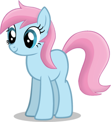 Size: 1571x1737 | Tagged: safe, artist:tankman, imported from derpibooru, oc, oc only, oc:water lilly, earth pony, pony, blue body, blue eyes, blue skin, female, mare, pink mane, pink tail, pose, shadow, simple background, solo, standing, tail, transparent background