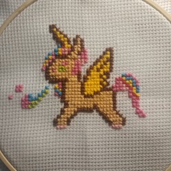 Size: 1280x1280 | Tagged: safe, artist:пшеница, derpibooru exclusive, imported from derpibooru, sunny starscout, alicorn, pony, cross stitch, female, g5, mare, solo