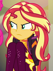 Size: 772x1030 | Tagged: safe, imported from derpibooru, screencap, sunset shimmer, equestria girls, equestria girls series, sunset's backstage pass!, spoiler:eqg series (season 2), cropped, music festival outfit, solo focus