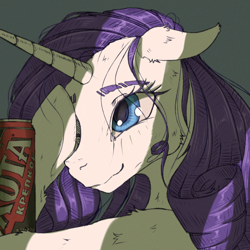 Size: 1280x1280 | Tagged: safe, artist:madhotaru, imported from derpibooru, rarity, unicorn, alcohol, beer, cyrillic, russian, solo