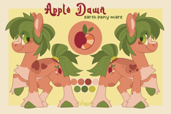 Size: 3000x2000 | Tagged: safe, artist:lionbun, imported from derpibooru, oc, oc:apple dawn, earth pony, pony, apple family member, earth pony oc, female, mare, reference sheet, solo