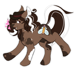 Size: 1167x1079 | Tagged: safe, artist:woofpoods, imported from derpibooru, oc, oc only, oc:hushknack, cow, cow pony, earth pony, pony, brown mane, cowboy, cowboy hat, full body, hat, heart, hooves, intersex, male, red eyes, running, simple background, solo, stallion, transparent background, udder