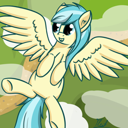 Size: 1280x1280 | Tagged: safe, artist:ask-fleetfoot, imported from derpibooru, misty fly, pegasus, pony, female, mare, solo, spread wings, wings