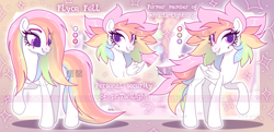 Size: 1955x944 | Tagged: safe, artist:koribooo, imported from derpibooru, oc, oc only, pony, bust, eyelashes, female, grin, mare, multicolored hair, rainbow hair, raised hoof, smiling