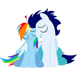 Size: 1099x1099 | Tagged: safe, artist:mlplary6, imported from derpibooru, rainbow dash, soarin', pegasus, pony, duo, eyes closed, female, heart, hug, love, male, mare, shipping, simple background, sitting, smiling, soarindash, stallion, straight, transparent background, vector, winghug, wings