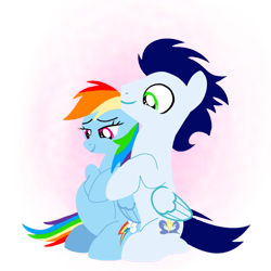 Size: 1800x1800 | Tagged: safe, artist:mlplary6, imported from derpibooru, rainbow dash, soarin', pegasus, pony, duo, female, male, mare, preggo dash, pregnant, shipping, simple background, sitting, smiling, soarindash, stallion, straight, transparent background, vector