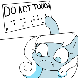 Size: 2000x2000 | Tagged: artist needed, source needed, safe, imported from derpibooru, oc, oc:snowdrop, pegasus, pony, blind, braille, female, filly, foal, frown, meme, shocked, shocked expression, simple background, solo, this will not end well, white background, wide eyes