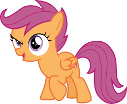 Size: 3680x3000 | Tagged: safe, artist:cloudy glow, imported from derpibooru, scootaloo, pegasus, pony, the last crusade, .ai available, female, filly, foal, folded wings, open mouth, simple background, solo, the cmc's cutie marks, transparent background, vector, wings