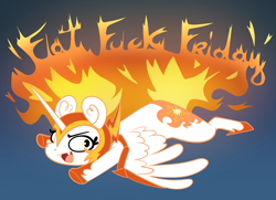 Size: 4252x3071 | Tagged: safe, artist:cutepencilcase, imported from derpibooru, daybreaker, alicorn, pony, flat fuck friday, gradient background, lying down, open mouth, open smile, prone, smiling, solo, sploot, vulgar